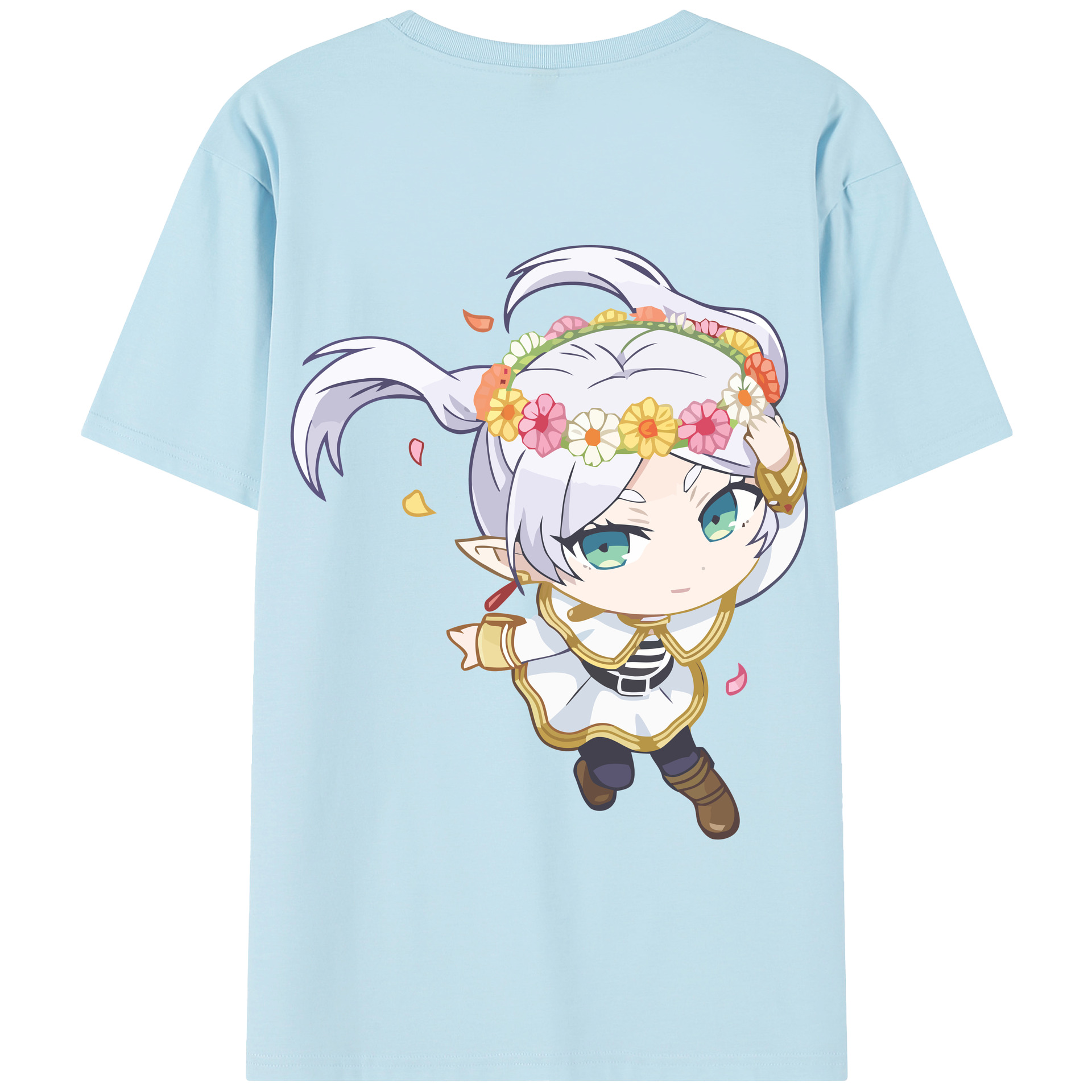 （画像用） 葬送のフリーレン Frieren 綿100％半袖Tシャツ（背面プリント）